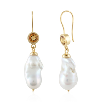 Parel met Citrien Oorhangers model E010187